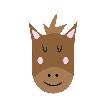 Vector illustration of horse muzzle in flat style Stock Illustration