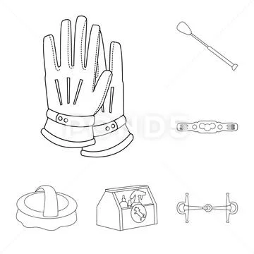 Vector illustration of horseback and equestrian icon. Collection of horseback Stock Illustration