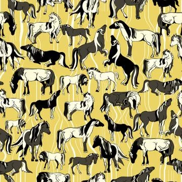 Vector Illustration with horses Stock Illustration