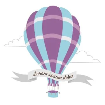 Vector illustration of hot air balloon on the sky Stock Illustration