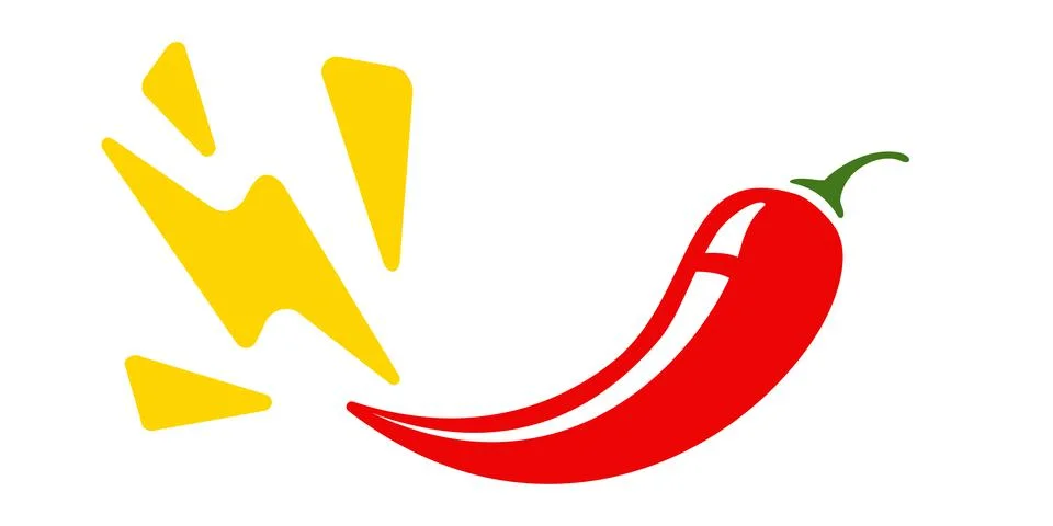 Vector illustration of hot chilli pepper with lightning. Vector emblem jalape Stock Illustration
