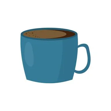 Vector illustration of hot cup with coffee in flat style Stock Illustration