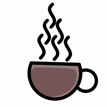 Vector illustration of hot cup of coffee icon Illustrazione stock