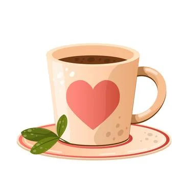 Vector illustration of a hot drink. Invigorating tea, coffee. Stock Illustration