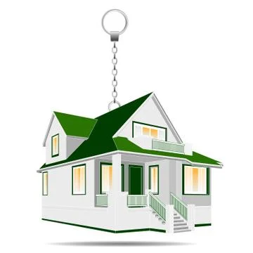 Vector illustration of house as a keychain Stock Illustration