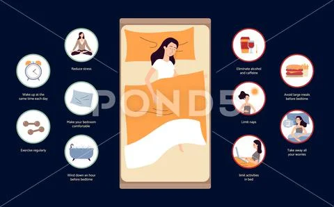 A vector illustration of how to fight insomnia infographic: Graphic ...