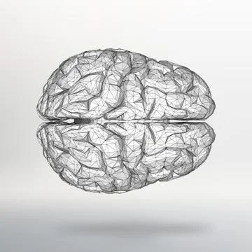 Vector illustration human brain. The structural grid of polygons. Abstract Illustrazione stock
