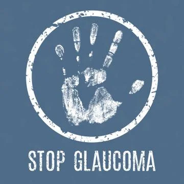 Vector illustration. Human diseases. Stop glaucoma. 스톡 일러스트
