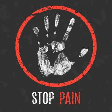 Vector illustration. Human diseases. Stop pain. Stock Illustration