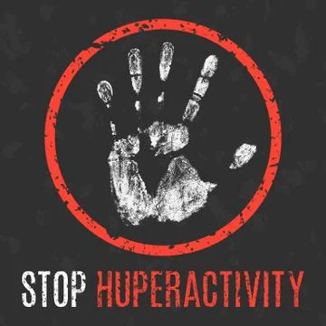 Vector illustration. Human diseases. Stop hyperactivity. Ilustración de archivo
