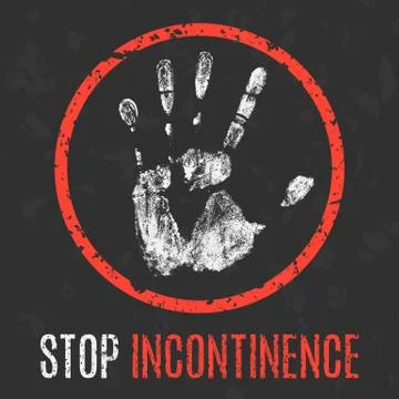 Vector illustration. Human diseases. Stop incontinence. Stockillustratie