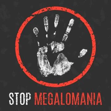Vector illustration. Human diseases. Stop megalomania. Stock Illustration