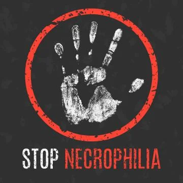 Vector illustration. Human diseases. Stop necrophilia. イラスト素材