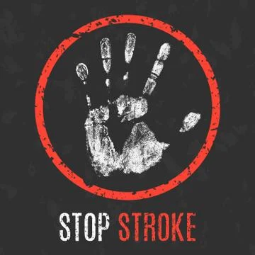 Vector illustration. Human diseases. Stop stroke. Stock Illustration