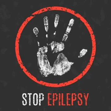 Vector illustration. Human diseases. Stop epilepsy. Stock Illustration