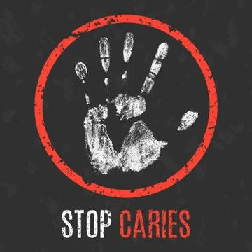 Vector illustration. Human diseases. Stop caries. Stock-Illustration