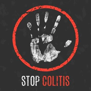 Vector illustration. Human diseases. Stop colitis. Stock Illustration