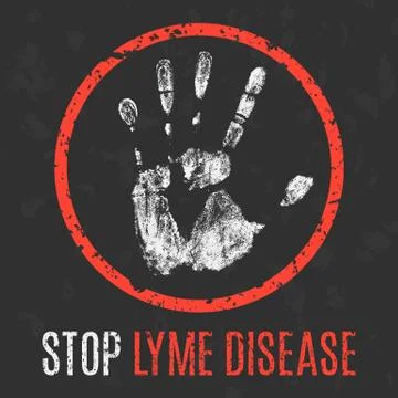 Vector illustration. Human diseases. Stop lyme disease. Stock Illustration