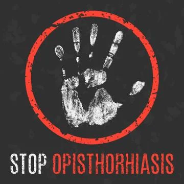 Vector illustration. Human diseases. Stop opisthorchiasis. Stock Illustration