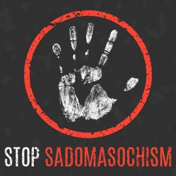 Vector illustration. Human diseases. Stop sadomasochism. Stock Illustration