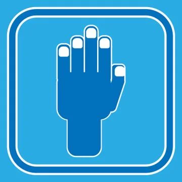 Vector illustration of a human hand. Logo icon hand with fingers. Illustration