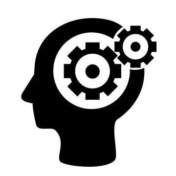 Vector illustration, human head icon. The concept of technical thinking. Stock Illustration