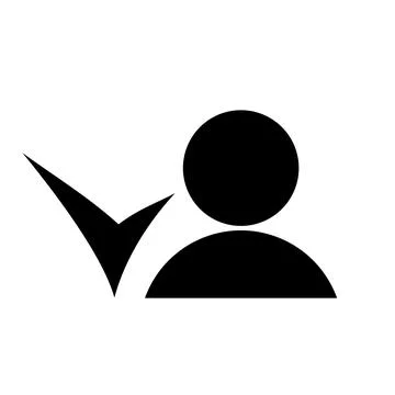 Vector illustration, human icon and check marks. Stock Illustration