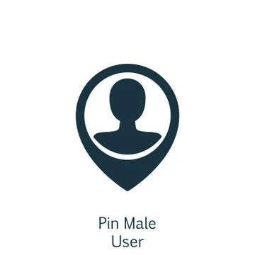 Vector Illustration Of Human Resources Symbol On Pin Male User Icon. Premium  Stock Illustration