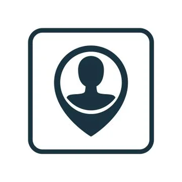 Vector Illustration Of Human Resources Symbol On Pin Male User Icon. Premium  Stock Illustration