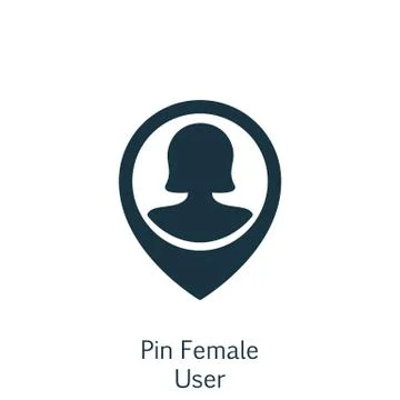 Vector Illustration Of Human Resources Symbol On Pin Female User Icon. Premiu Stock Illustration