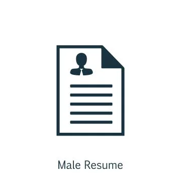 Vector Illustration Of Human Resources Symbol On Male Resume Icon. Premium Qu Stock Illustration