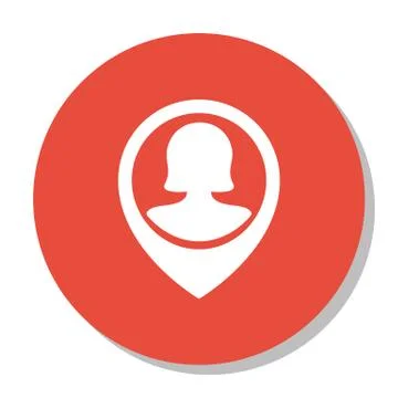 Vector Illustration Of Human Resources Symbol On Pin Female User Icon. Premiu Illustrazione stock