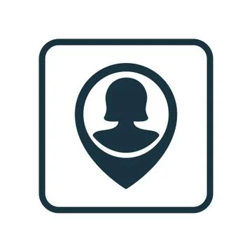 Vector Illustration Of Human Resources Symbol On Pin Female User Icon. Premiu Stock Illustration