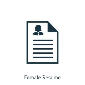 Vector Illustration Of Human Resources Symbol On Female Resume Icon. Premium  Stock Illustration