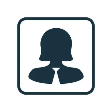 Vector Illustration Of Human Resources Symbol On Female Employee Icon. Premiu Stock Illustration