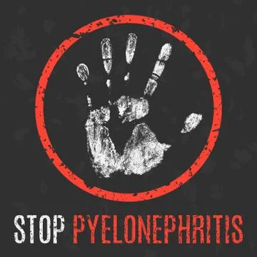Vector illustration. Human sickness. Stop pyelonephritis. Stock Illustration