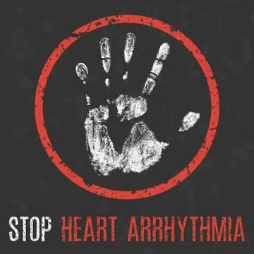 Vector illustration. Human sickness. Stop heart arrhythmia 스톡 일러스트