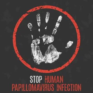 Vector illustration. Human sickness. Stop human papillomavirus infection. イラスト素材