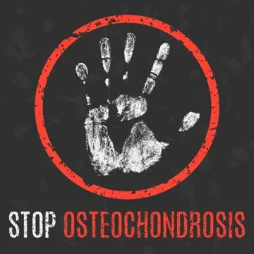 Vector illustration. Human sickness. Stop osteochondrosis. Stock Illustration