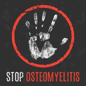 Vector illustration. Human sickness. Stop osteomyelitis. 스톡 일러스트