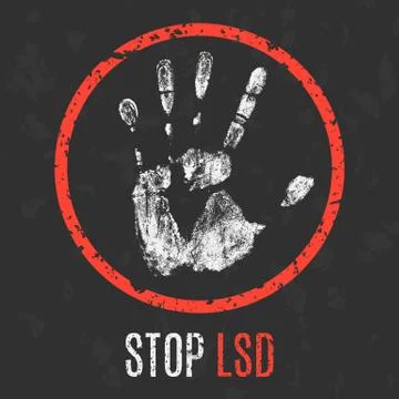 Vector illustration. Human sickness. Stop LSD. Illustration