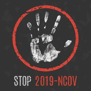 Vector illustration. Human sickness. Stop 2019-nCoV. Ilustração Stock