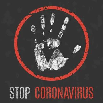 Vector illustration. Human sickness. Stop Coronavirus. Stock Illustration