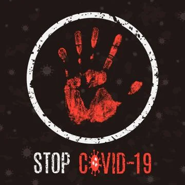 Vector illustration. Human sickness. Stop COVID-19. Stock Illustration