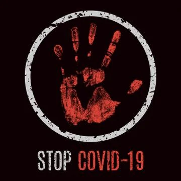 Vector illustration. Human sickness. Stop COVID-19. Stock Illustration
