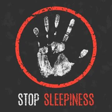 Vector illustration. Human sickness. Stop sleepness. Stock Illustration