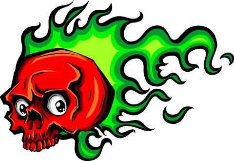 Vector illustration of human skull on white background. digital hand draw design Stock Illustration