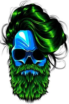 Vector illustration of human skull on white background. digital hand draw design 스톡 일러스트