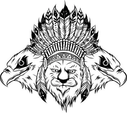 Vector illustration of a hungry leopard style doodle art in the image of Indian Stock Illustration