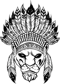 Vector illustration of a hungry leopard style doodle art in the image of Indian 库存插图